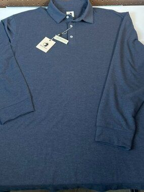 Duck Head Men's Navy Heather Color Long Sleeve XXL Performance Polo Brand New